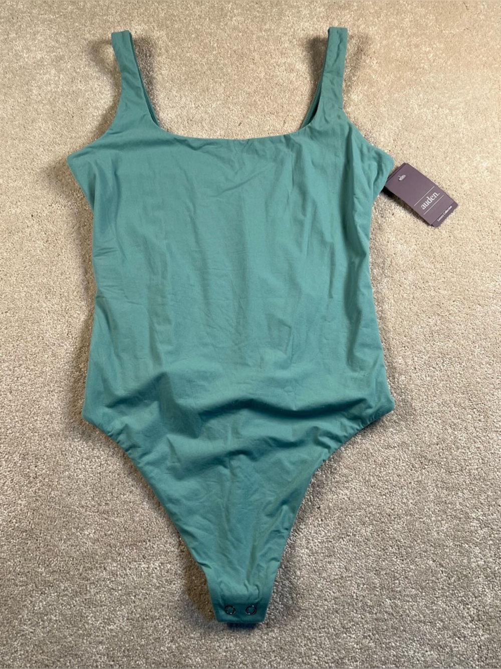Auden Bodysuit Sage Green Basic Layer Nylon Spandex Stretch NWT Women's medium